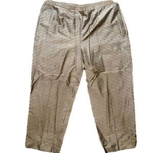 Michael Kors VINTAGE GRADE A GOLD SHIMMER SILK checkered stright leg trousers 6